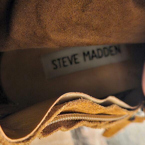 Steve Madden Orlando Palisade Chestnut Leather Knee High Boots Suede Womens 6.5 - Picture 12 of 12